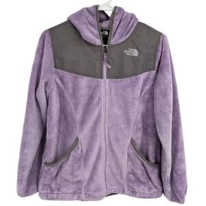 The North Face Lavender Purple Full Zip Hooded Fleece Jacket Coat Girl's XL 18